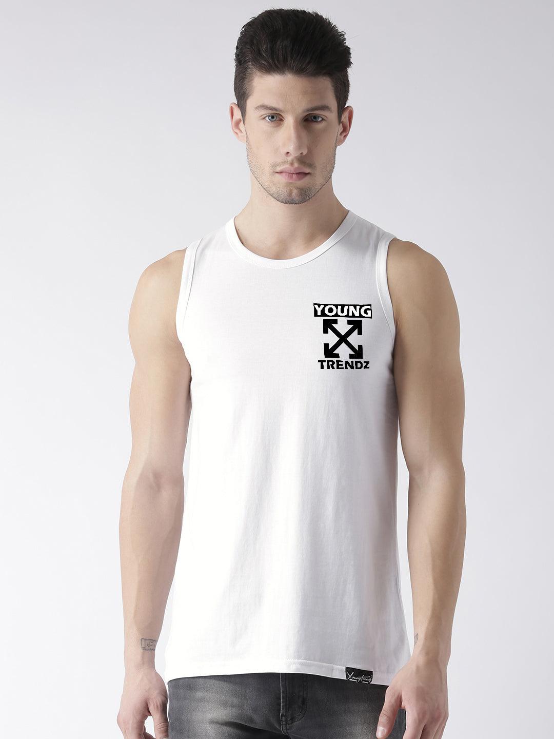 Mens Print Sleeveless Tshirt - Young Trendz