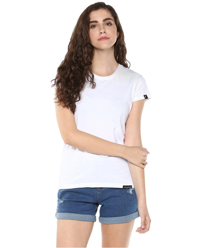 Womens Half Sleeve DND Printed White Color Tshirts - Young Trendz