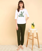 Women Printed 3-4U T.Shirt & Pyjama Co-Ord Set - Young Trendz