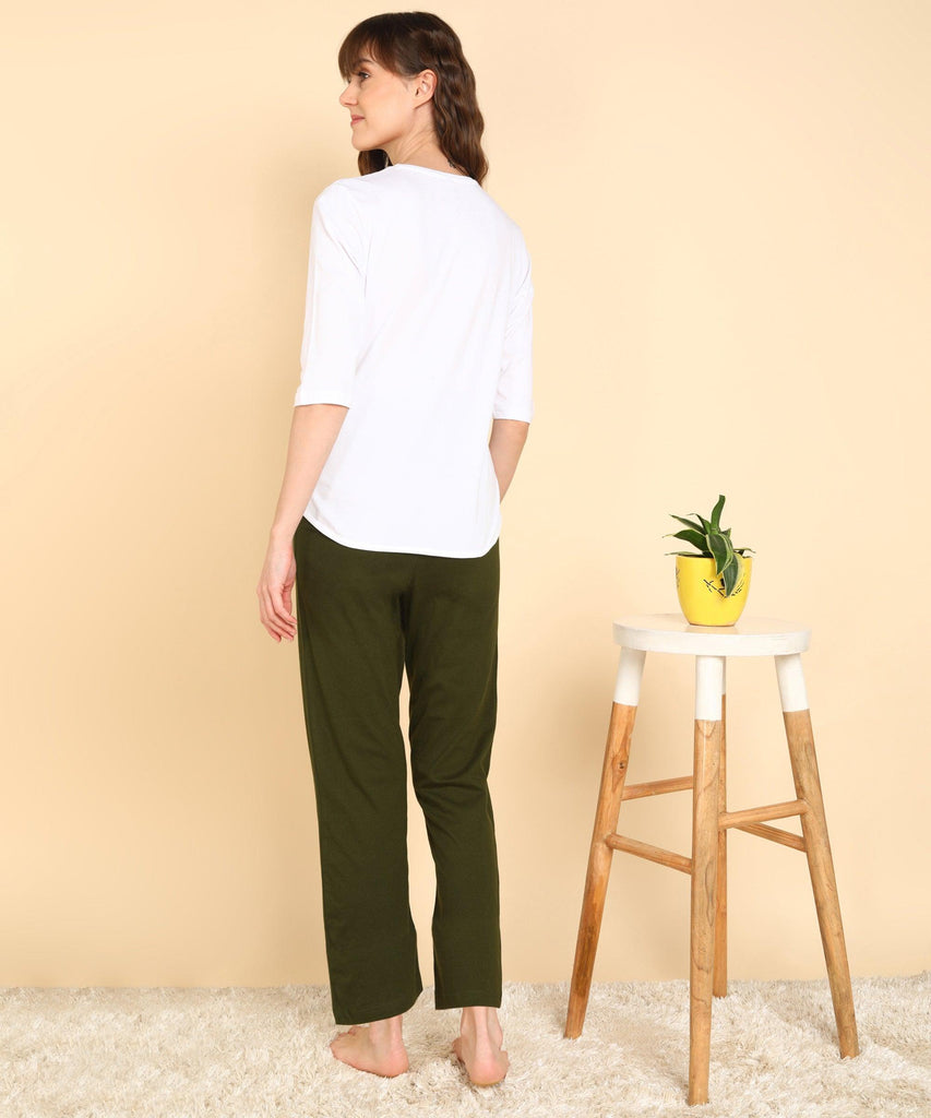 Women Printed 3-4U T.Shirt & Pyjama Co-Ord Set - Young Trendz