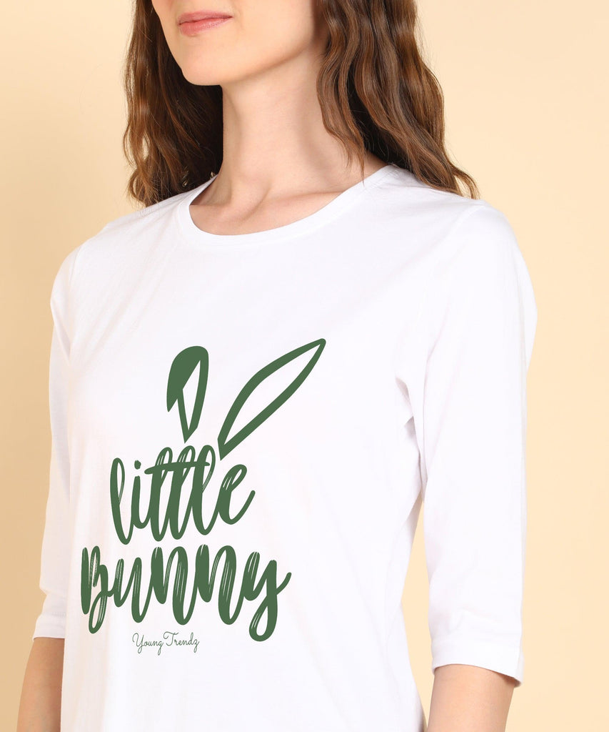 Women Printed 3-4U T.Shirt & Pyjama Co-Ord Set - Young Trendz