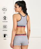 Womens Non Padded Love Elastic Combo Sports Bra - Young Trendz