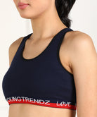 Womens Non Padded Love Elastic Combo Sports Bra - Young Trendz