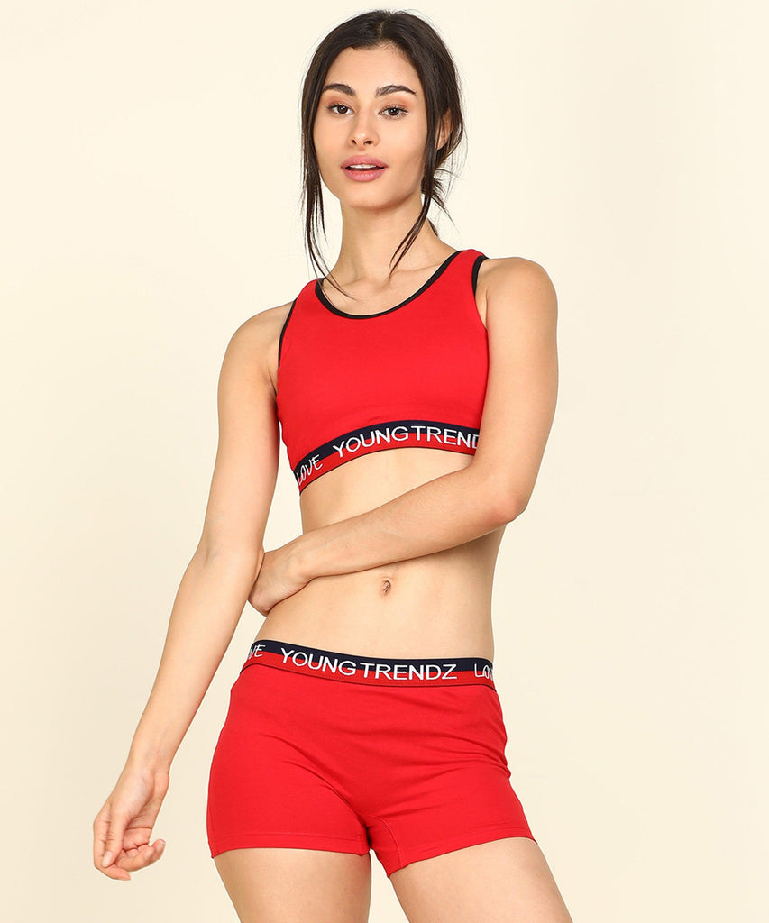 Womens Non Padded Love Elastic Sports Bra - Young Trendz