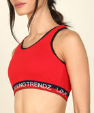 Womens Non Padded Love Elastic Combo Sports Bra - Young Trendz