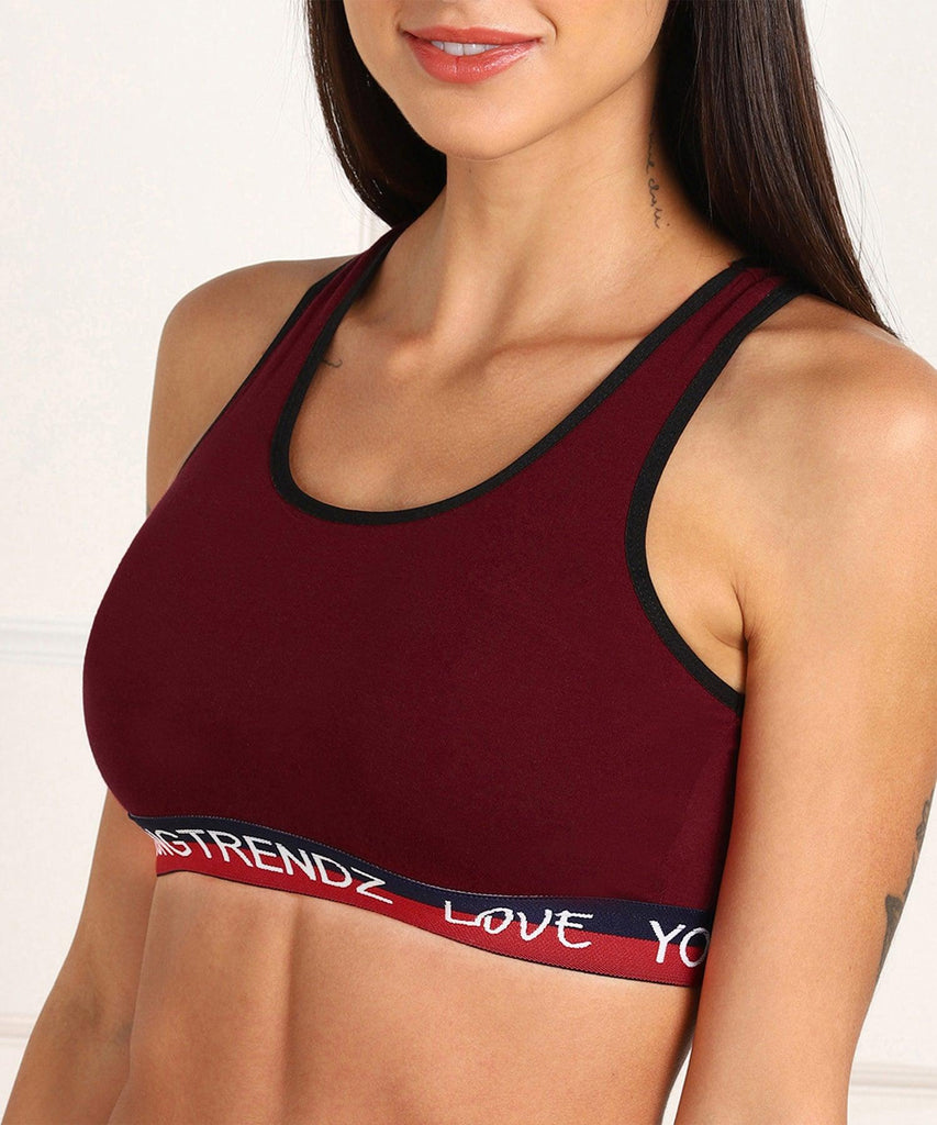 Young Trendz Girls Non Padded Love Elastic Combo Sports Bra(Pack of 2) - Young Trendz