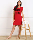 Womens Printed Half Sleeve NightDress - Bride Squad - Young Trendz