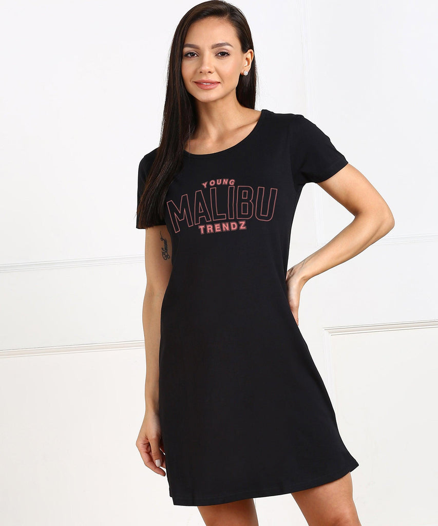 Womens Printed Half sleeve Night Dress - Malibu - Young Trendz