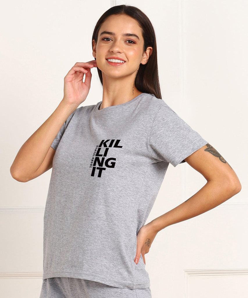 Womens Regular Fit Printed T Shirt - Young Trendz