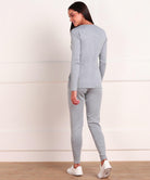 Thermal Tights & Full Sleeve Top Set for Winter Stretchable - Black - Young Trendz