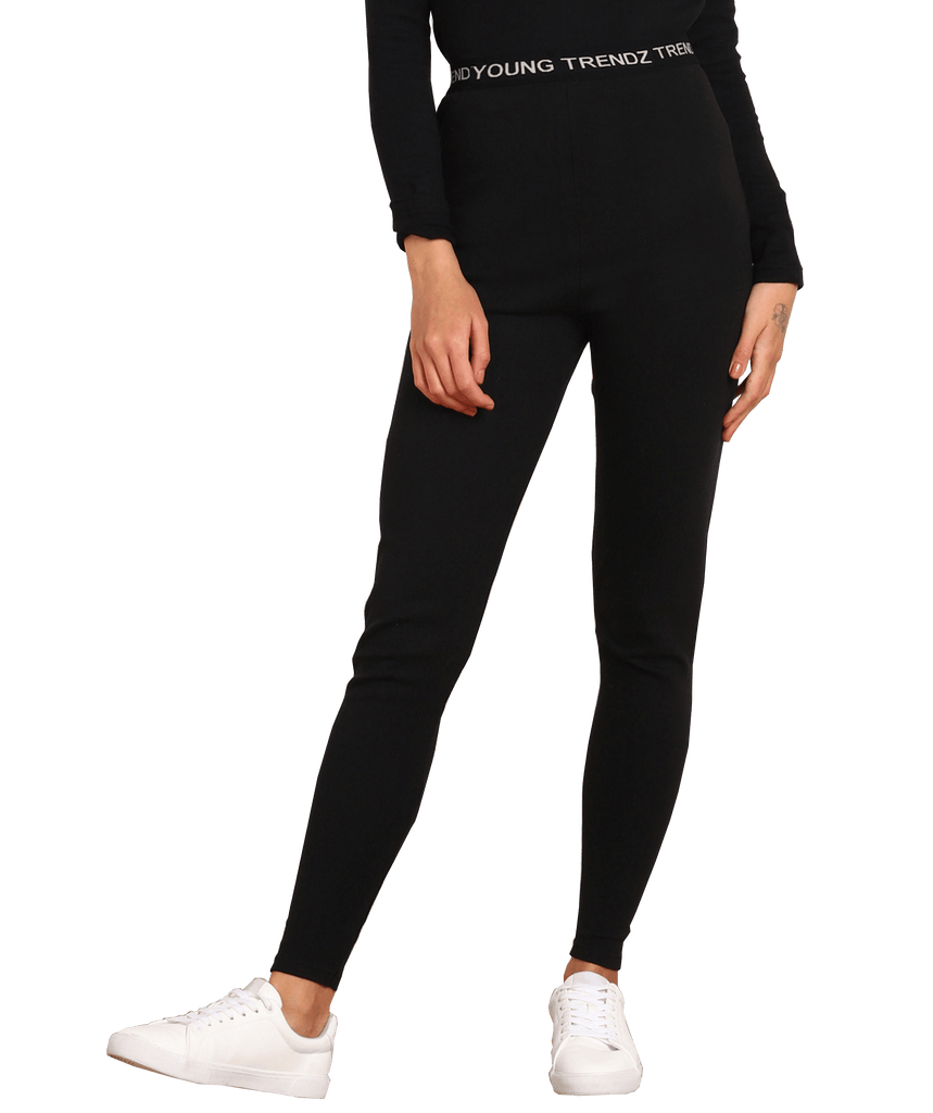 Thermal Tights for Winter Stretchable -Black - Young Trendz