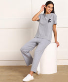 Women Printed T-shirt & Pyjama Set Pure Soft Cotton - Young Trendz