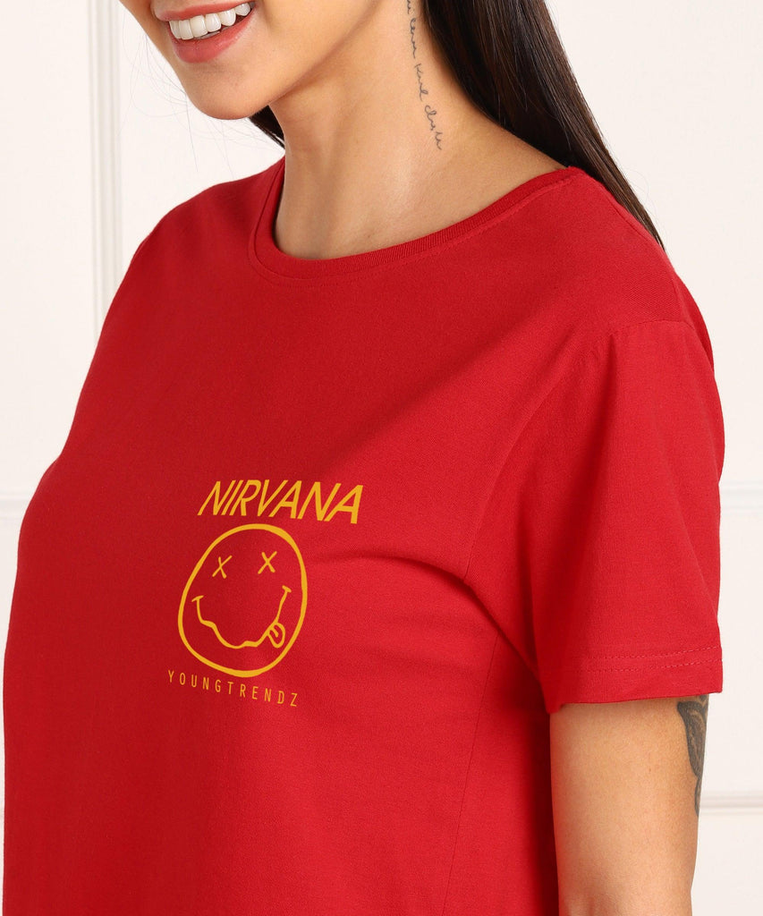 Women Printed T-shirt & Pyjama Set Pure Soft Cotton - Combo Set - Young Trendz