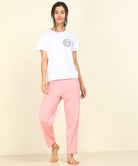 Women Printed T-shirt & Pyjama Set Pure Soft Cotton - Combo Set - Young Trendz