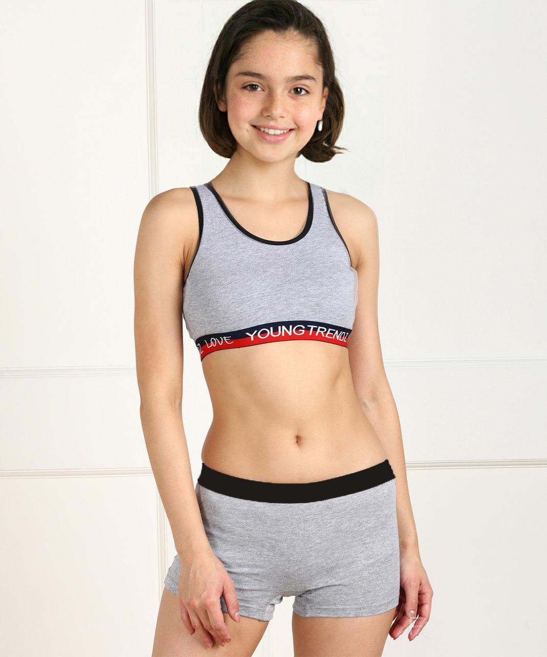 Young Trendz Girls Non Padded Love Elastic Combo Sports Bra(Pack of 3)