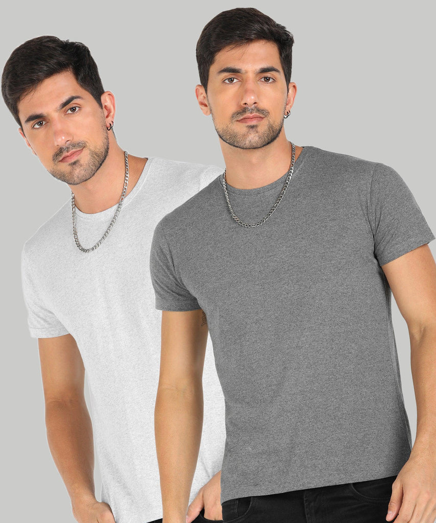 Young Trendz Men Halfsleeve Solid Tshirt (Pack Of 2) - Young Trendz