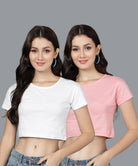 Young trendz Women's Casual Half Sleeve Crop Top (Pack Of 2) - Young Trendz