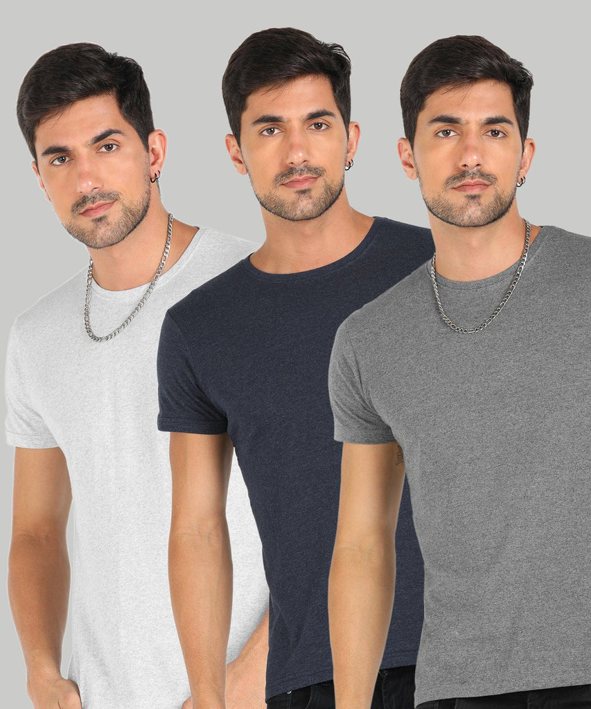 Young Trendz Men Halfsleeve Solid Tshirt (Pack Of 3) - Young Trendz