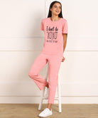 Women Printed T-shirt & Pyjama Set Pure Soft Cotton - Young Trendz