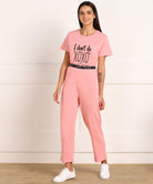 Women Printed T-shirt & Pyjama Set Pure Soft Cotton - Young Trendz