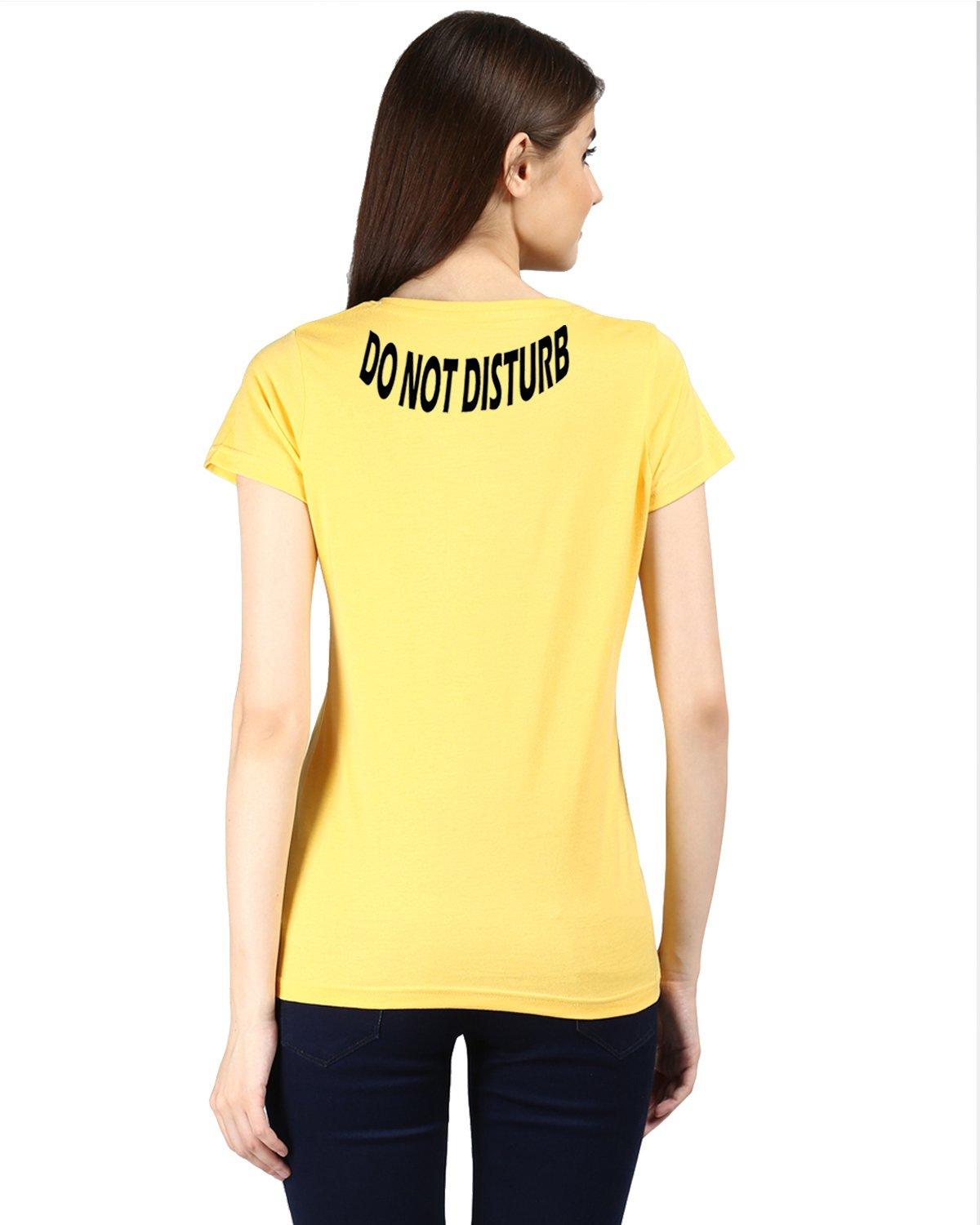 Womens Half Sleeve DND Printed Yellow Color Tshirts - Young Trendz