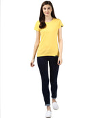 Womens Half Sleeve DND Printed Yellow Color Tshirts - Young Trendz