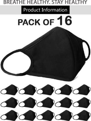 Young trendz Anti-Pollution -Virus Saftey -Bike Rider -Cotton Mask (Pack of 16) (Black, Free Size, Pack of 16) - Young Trendz