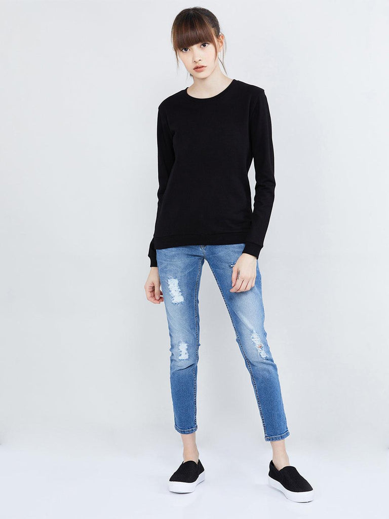 Girls Full Sleeve Solid Sweatshirt - Young Trendz