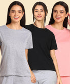 Young Trendz Womens Regular Fit Combo Solid Tshirt - Young Trendz