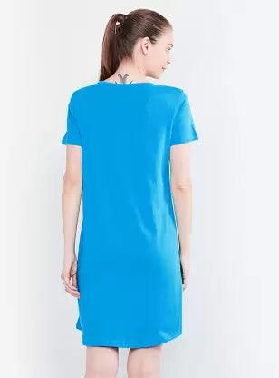 Women Night Dress 3/4 Sleeve Combo (Blue, Maroon) - Young Trendz