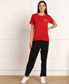 Women Printed T-shirt & Pyjama Set Pure Soft Cotton - Young Trendz