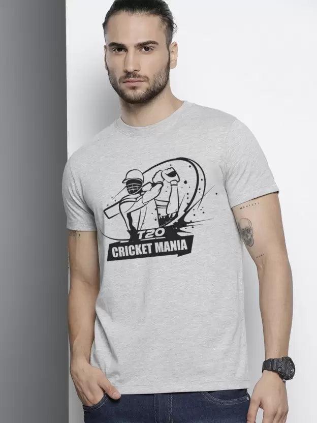Men Printed Round Neck (Grey) T-Shirt - Young Trendz