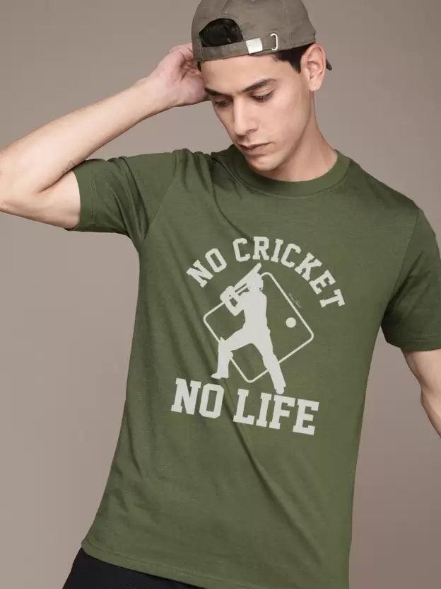 Men Printed Round Neck (Dark Green) T-Shirt - Young Trendz