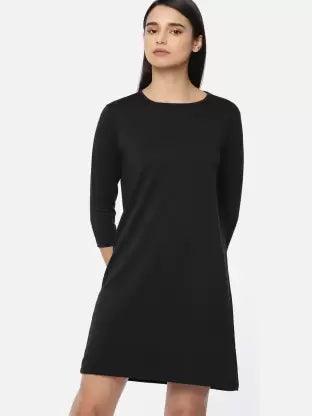 Women plain Night Dress (Black) - Young Trendz