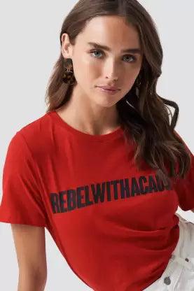 Typography Women (Red) T-Shirt - Young Trendz