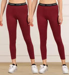 Women 3/4th/Calf Length Tights (Maroon) - Young Trendz