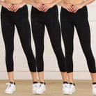 Women 3/4th/Calf Length Tights (Black) - Young Trendz