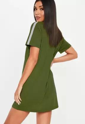 Women T Shirt Dark (Green) Dress - Young Trendz