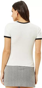 Women Solid Round Neck (White) T-Shirt - Young Trendz