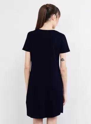 Women Night Dress Half Sleeve Combo (Black, Blue) - Young Trendz