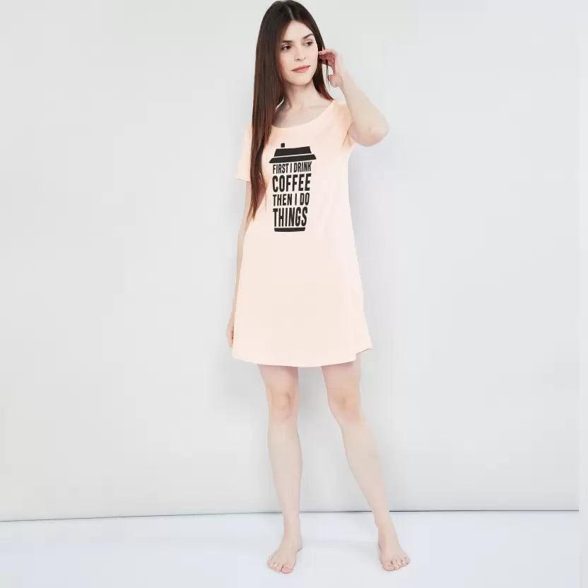 Pack of 2 Women Nighty (PEACH AND BLACK) - Young Trendz
