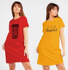 Pack of 2 Women Nighty (Red, Yellow) - Young Trendz