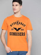 Men Men's Round Neck IPL T-shirt Printed Round Neck (Orange) T-Shirt - Young Trendz