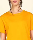 Women T-shirt & Pyjama Set Pure Soft Cotton (Yellow, Dark Green) - Young Trendz