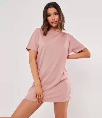 Women T Shirt (Pink) Dress - Young Trendz