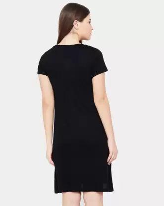 Women Night Dress Half Sleeve Combo (Black, Pink) - Young Trendz
