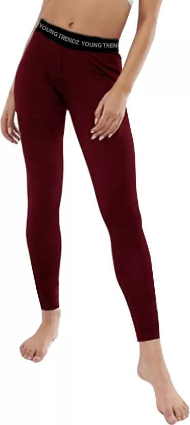 Thermal Tights for Winter Stretchable - Maroon - Young Trendz