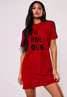 Women printed Night Dress (RED) - Young Trendz