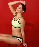 Women Sports Non Padded Bra (Light Green) - Young Trendz