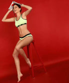 Women Sports Non Padded Bra (Light Green) - Young Trendz